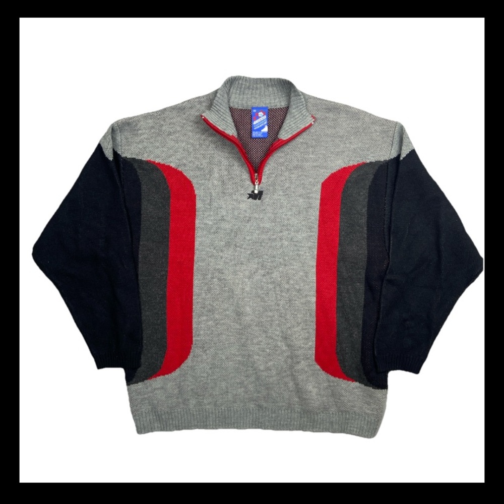 vintage mecca sweatshirt sweater knit wool running wolves men’s 2XL Embroidered